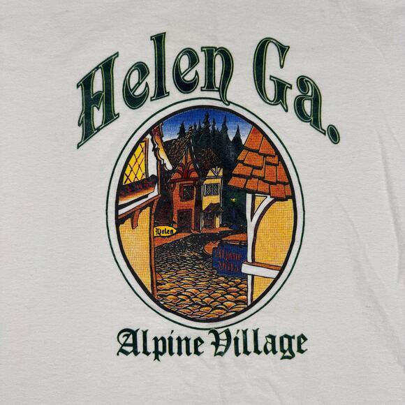 Vintage Helen‎ GA Alpine Village Oktoberfest T-Shirt Men’s XL White 90s Oneita - Picture 2 of 8